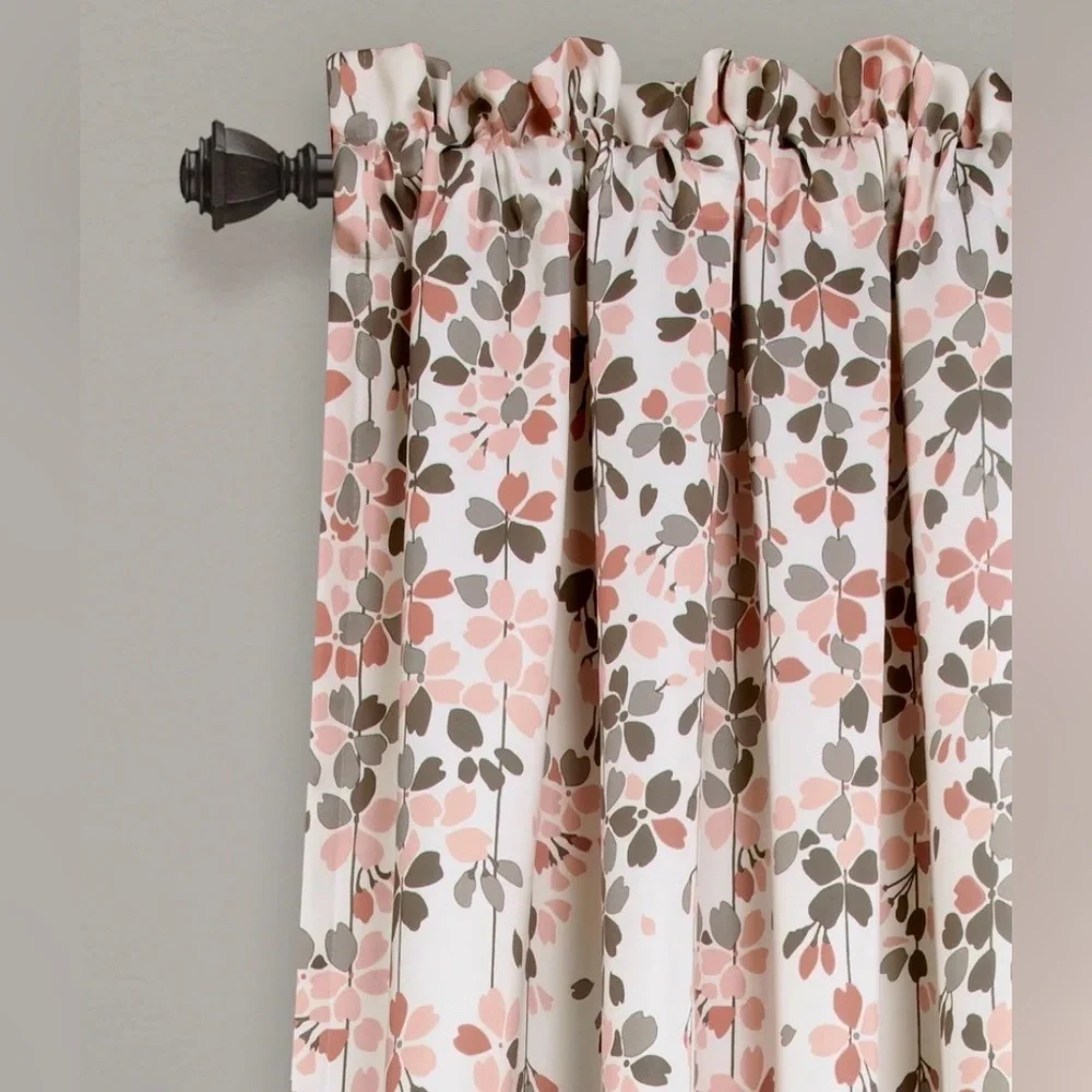 Lush Decor Weeping Flowers Room Darkening Curtain Panel Pair 52"W x 84"L - Picture 2 of 7
